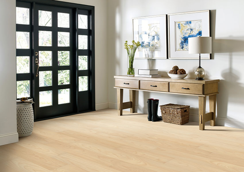 luxury vinyl plank flooring in entryway
